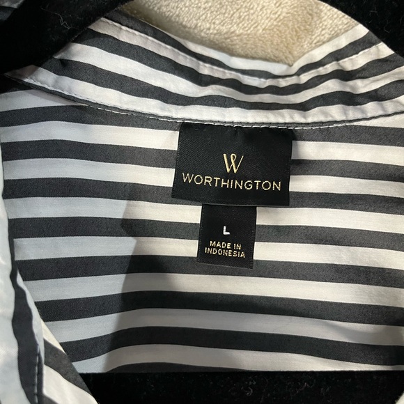 WORTHINGTON COLLARED CUFFED LONG SLEEVE SHIRT - Picture 12 of 12